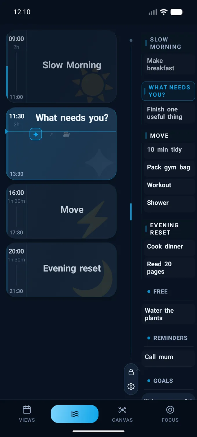A task moved from one block into another