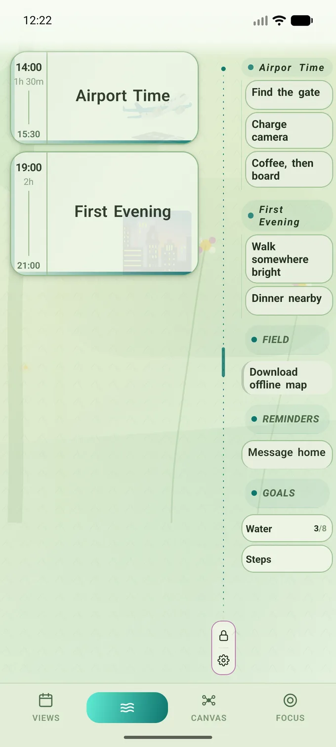 A day built from a template in Kronoflow